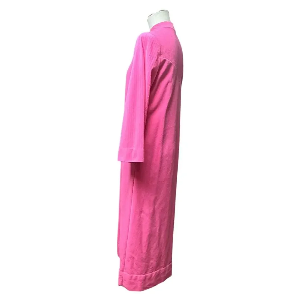 Vintage Vassarette Half Zip Full Length Robe Pink 12